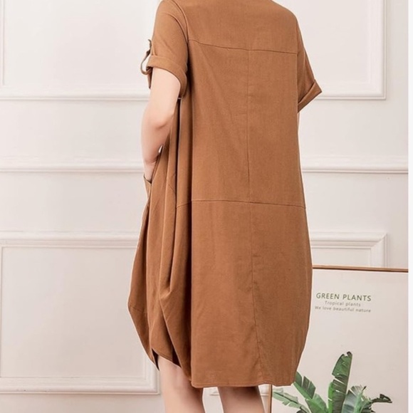 Minibee Women's Ruffle Oversize Casual Midi Dresses with Pockets Medium ( E -9 ) - Picture 2 of 8